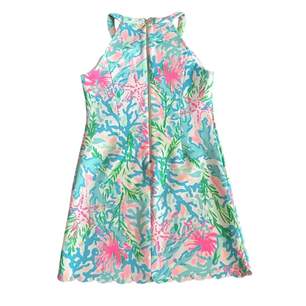 Lilly Pulitzer Girls Sophelia Shift Dress in Multi Coral Bay - Size: 12